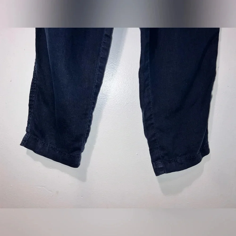 H&M, S, navy blue,‎ line pocketed elastic waist w/drawstring tassel jogger, pant